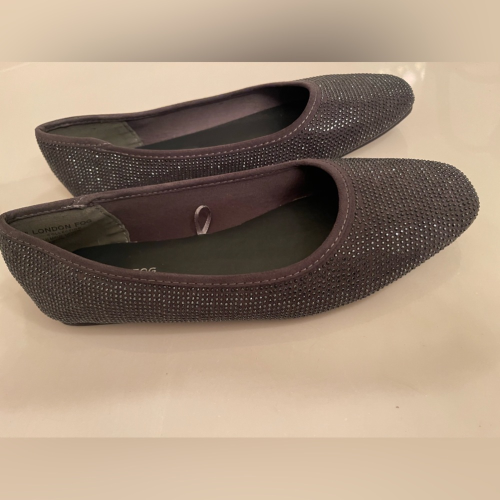 London Fog Rhinestone Flats